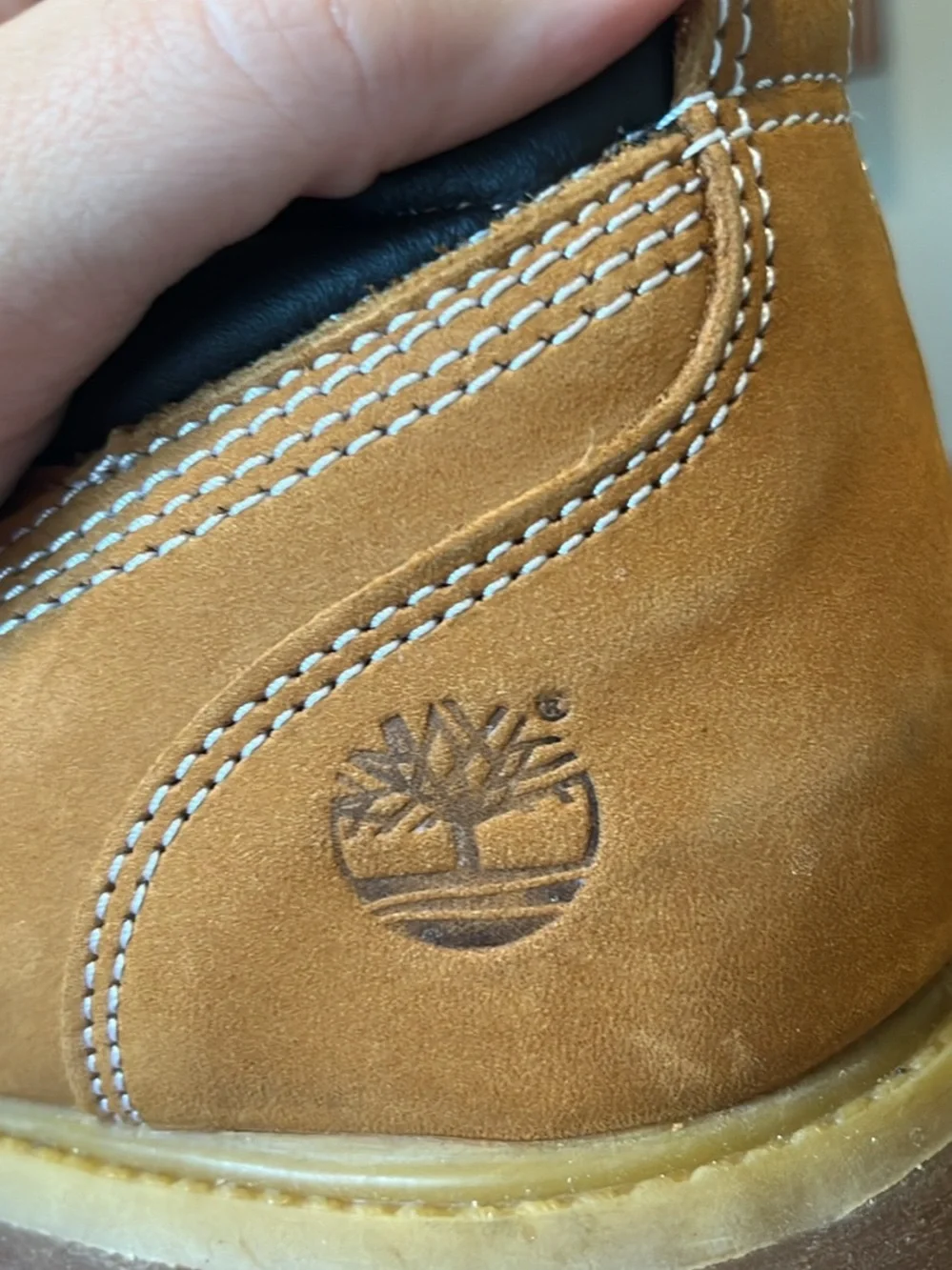 Timberland Men's Low Top Wheat Leather Boots with Black Collar